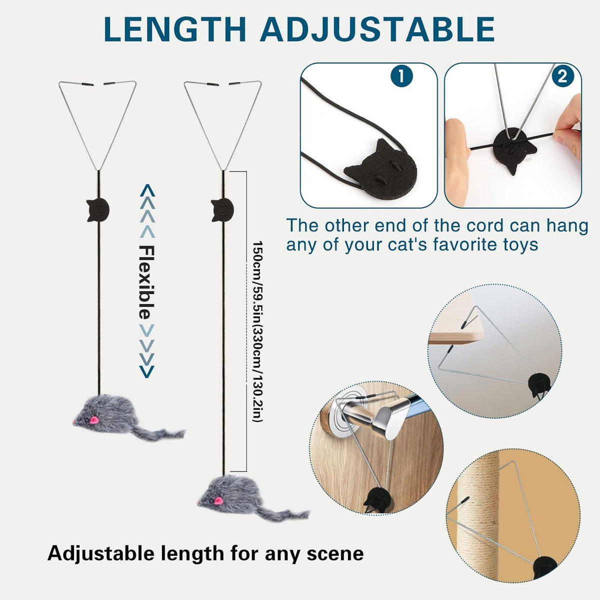 Interactive Cat Feather Toys,Retractable Toy ,Hanging Interactive Toys for Indoor Cats Kitten Play Chase Exercise, Kitten Mental Exercise Toys (1 Pack)