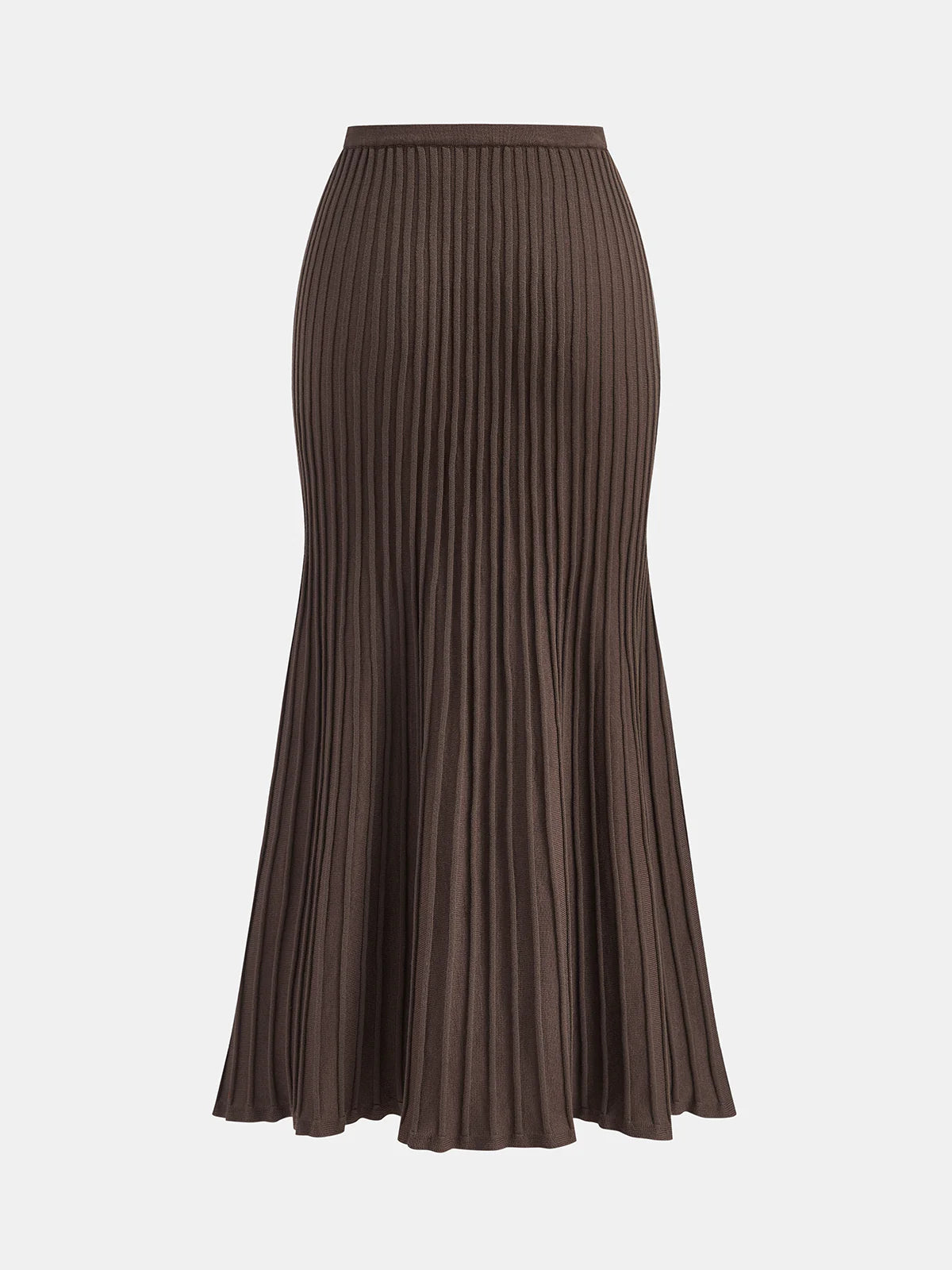Textured Rib-Knit Mermaid Midi Skirt