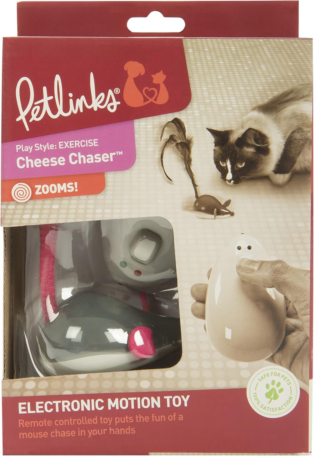 Electronic Motion Remote Controlled Cat Toy, Battery Powered - Gray/White, One Size