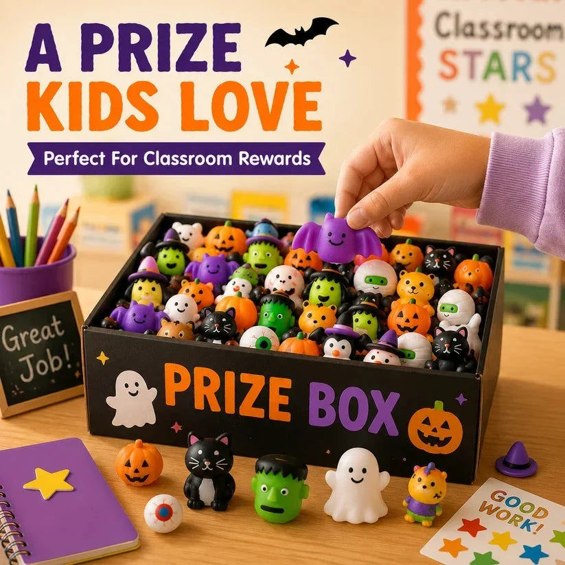 ๐ 100PCS Halloween Mochi Squishy Toys โ Cute Sensory Party Favors & Goodie Bag Fillersโจ