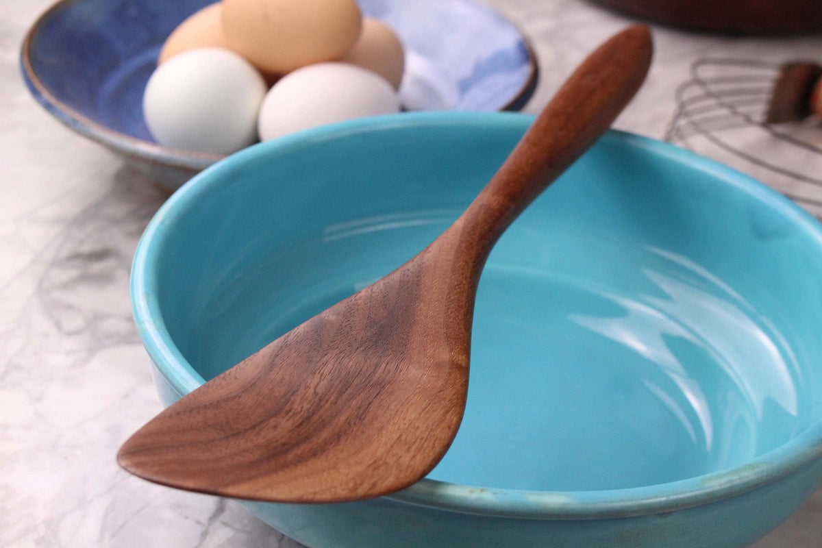 Handmade Walnut Wood Saute Spurtle Kitchen Utensil for Stirring and Mixing