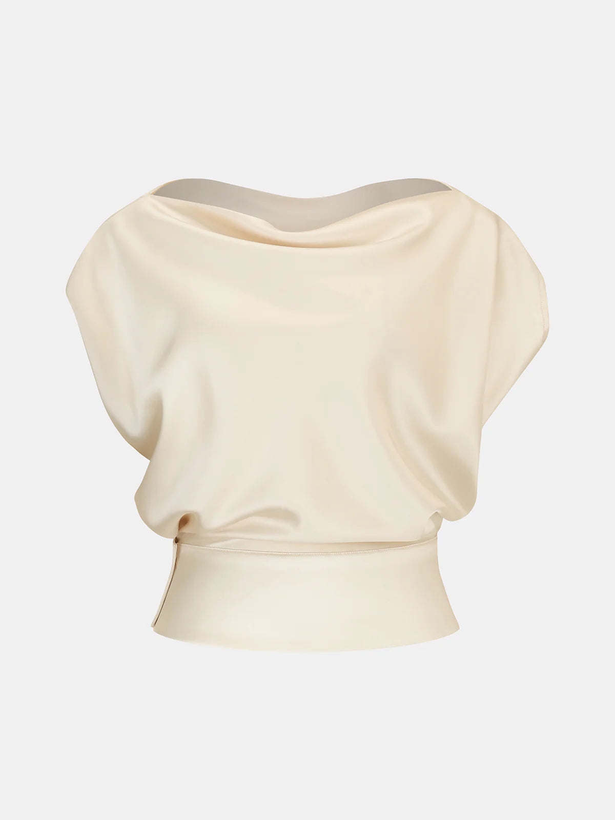 Satin Cowl Neck Top and Skirt Set