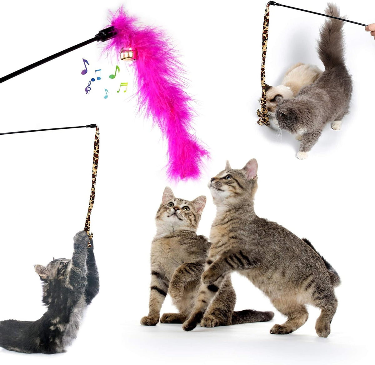 31 PCS Cat Toys Kitten Toys Assortments,Variety Catnip Toy Set Including 2 Way Tunnel,Cat Feather,Catnip Fish,Mice,Colorful Balls and Bells for Cat,Puppy,Kitty