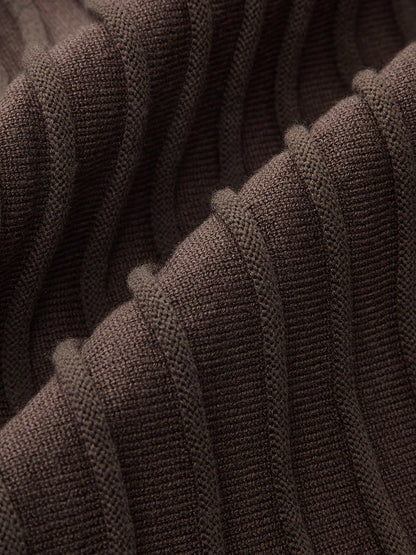 Textured Rib-Knit Mermaid Midi Skirt