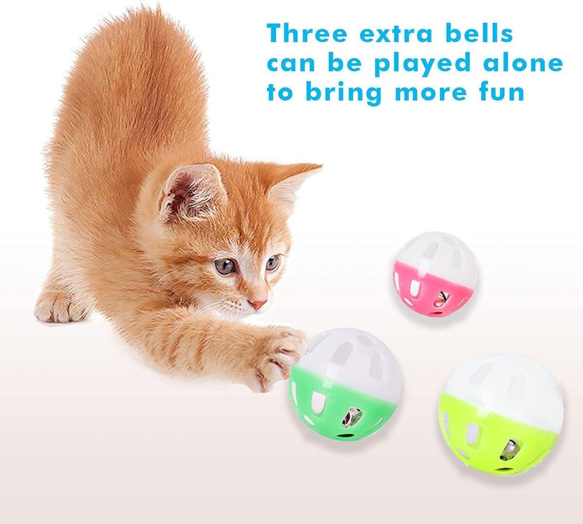 Cat Toy Roller 3-Level Turntable Cat Toy Balls with Six Colorful Balls Interactive Kitten Fun Mental Physical Exercise Puzzle Toys