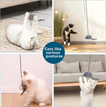 Interactive Cat Feather Toys,Retractable Toy ，Hanging Interactive Toys for Indoor Cats Kitten Play Chase Exercise, Kitten Mental Exercise Toys (1 Pack)