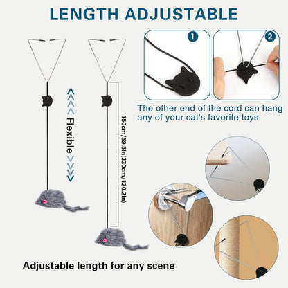 Interactive Cat Feather Toys,Retractable Toy ，Hanging Interactive Toys for Indoor Cats Kitten Play Chase Exercise, Kitten Mental Exercise Toys (1 Pack)