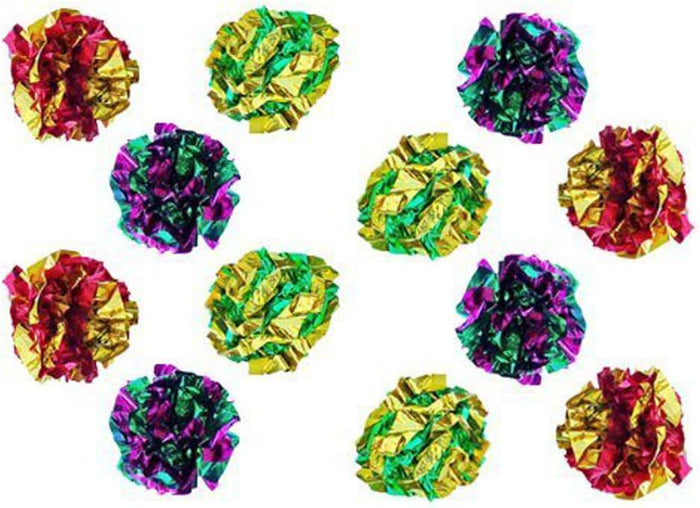 Original Mylar Crinkle Balls Cat Toys - 12 Pack
