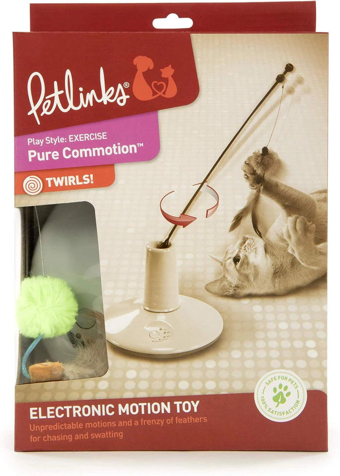 Electronic Motion Wand Cat Toy, Battery Powered - Gray/Green, One Size