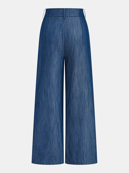 Cross-Tie Crop Top & Wide-Leg Pants Set