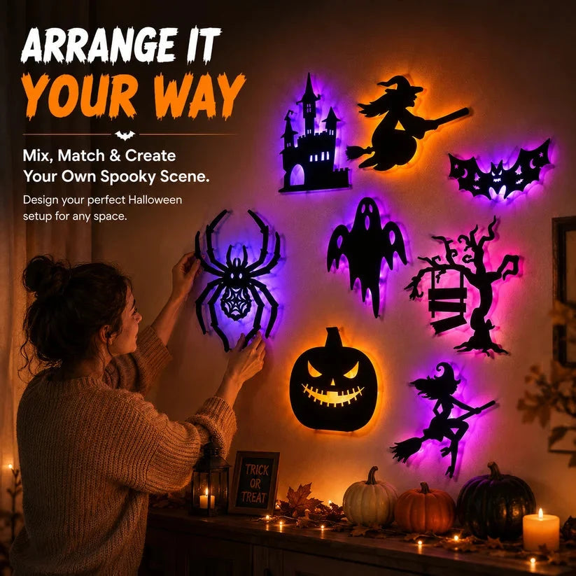 🔥 HALLOWEEN SPECIAL 🎃 30-Piece Glowing Wall Décor Set – Turn Any Wall Into a Spooky Night Scene 👻