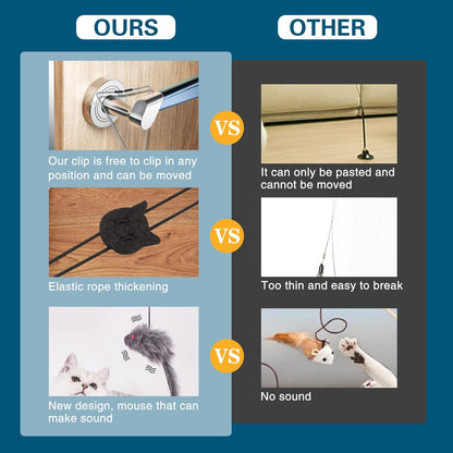 Interactive Cat Feather Toys,Retractable Toy ，Hanging Interactive Toys for Indoor Cats Kitten Play Chase Exercise, Kitten Mental Exercise Toys (1 Pack)