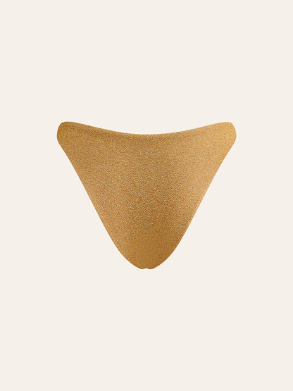 Gold Metallic Detail Bikini Bottom