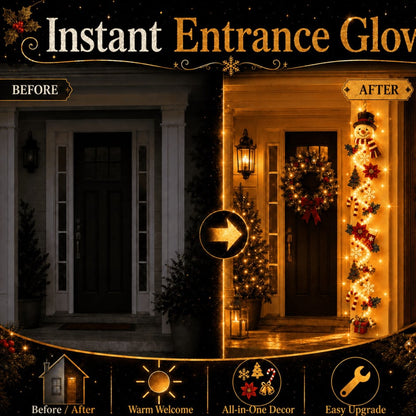 ⏳ Last Day 50% OFF – 🎄Glowing Christmas Door Hanger | 6 Festive Lighted Designs with Warm Glow, Dimensional Details & Space-Saving Vertical Decor ✨