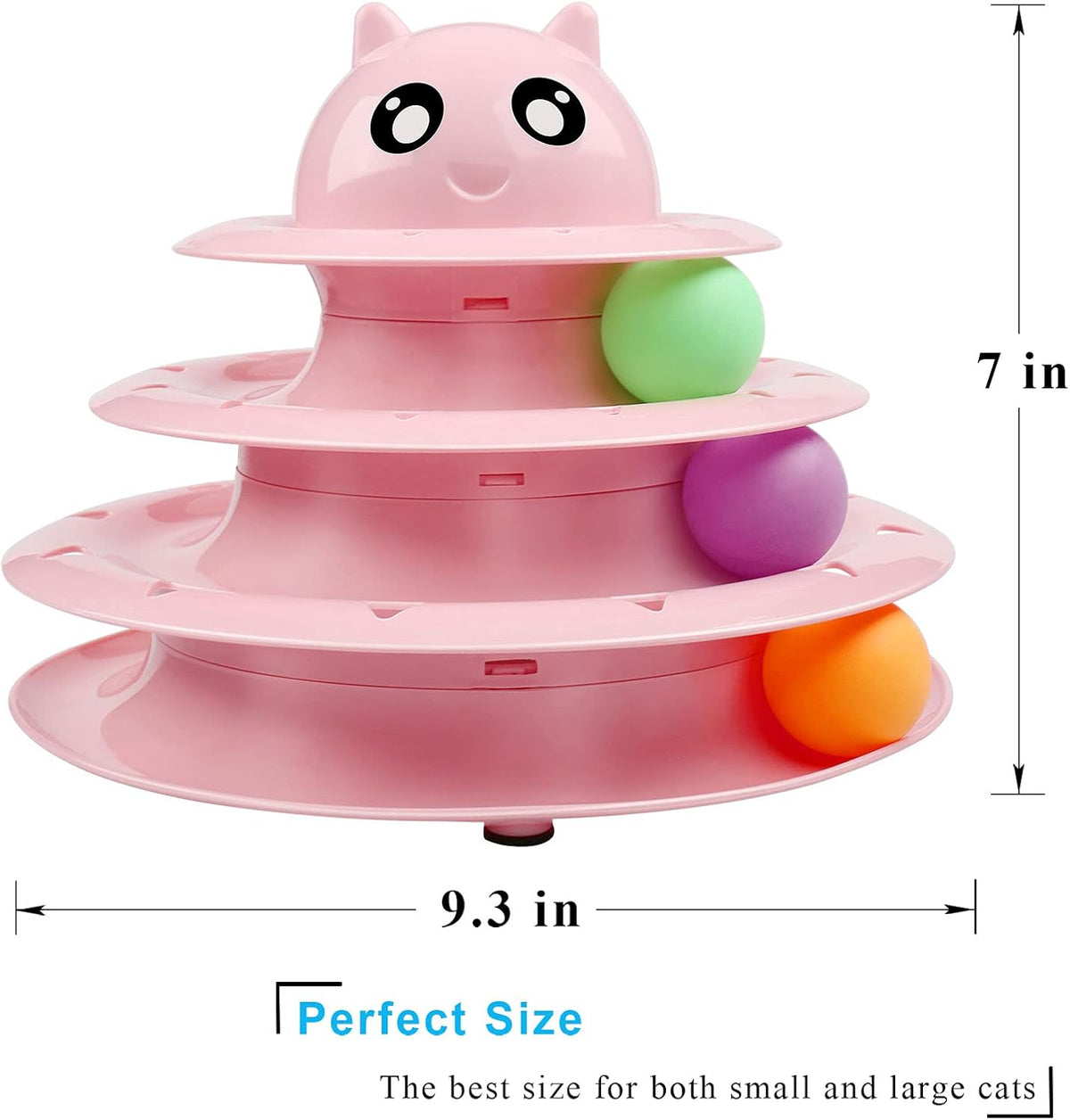 Cat Toy Roller 3-Level Turntable Cat Toy Balls with Six Colorful Balls Interactive Kitten Fun Mental Physical Exercise Puzzle Toys