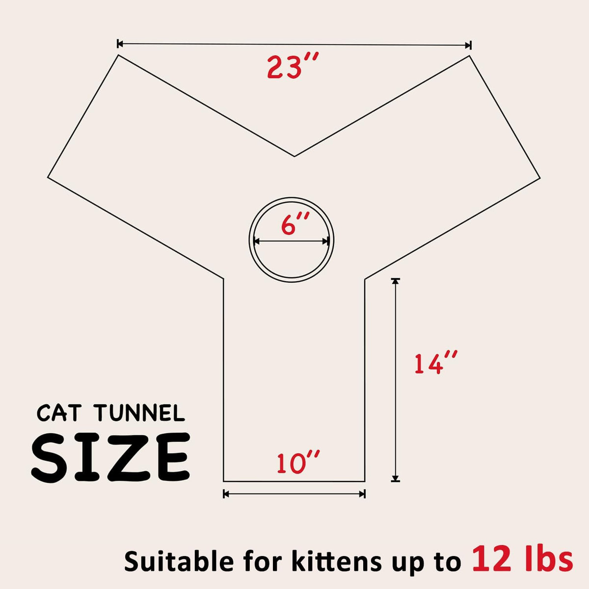 Cat Tunnel Tube Toys 3 Way Collapsible, Tunnels for Indoor Cats，Kitty Bored Peek Hole Toy Ball Cat, Puppy, Kitty, Kitten, Rabbit